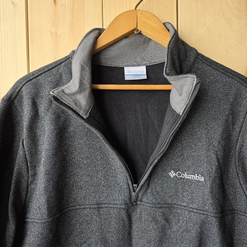Columbia Sportswear 1/4 Zip Pullover Sweater Charcoal Grey Mens Large - Picture 5 of 12